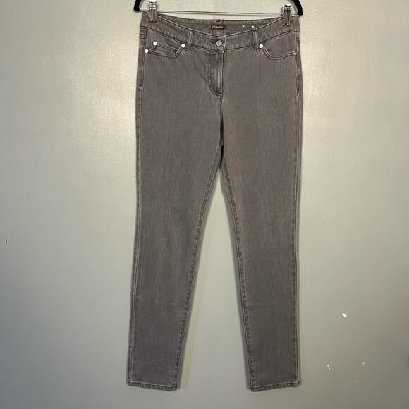 J McLaughlin Mid Rise Skinny Fit Straight Leg Modern Stretch Gray Denim Size 8 - Picture 1 of 10